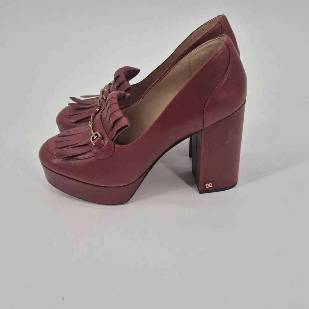 Sam Edelman Adley Block Heel Loafer Red Size 10